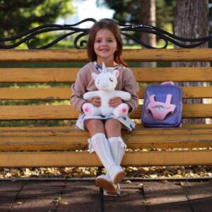 Kozely Toddler Backpack for Girls, Unicorn Plush Backpack Small Mini Backpack for Kids Pink and Purple for School Christmas Birthday Gifts