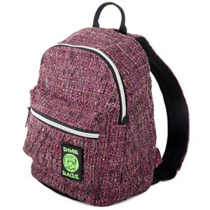 DIME BAGS Festy Bound Mini Hemp Backpack | Stylish Mini Backpack with Secret Pocket (Static Pink)