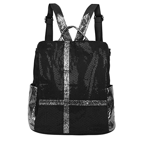 Goodbag Boutique Women Fashion Reversible Sequin Backpack Girls Magic Mermaid Backpack Sparkly Glitter School Bag, Multiple Colors (04015Black) One Size