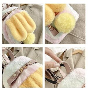 VTYUBX Bunny Backpack Cute Mini Backpack for Girl Teens Plush Rabbit Ears Carrot Satchel Fuzzy Bunny Purse Fluffy School bag (PinkG,Large)