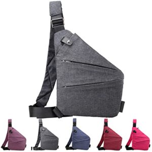 2023 new personal flex bag – travel sling bag fashion chest shoulder bag anti-thief, anti-thief crossbody personal pocket bag (gray-left)