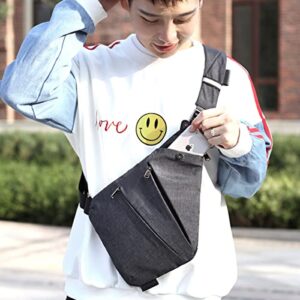 2023 New Personal Flex Bag - Travel Sling Bag Fashion Chest Shoulder Bag Anti-thief, Anti-Thief Crossbody Personal Pocket Bag (Gray-Left)