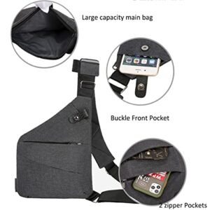 2023 New Personal Flex Bag - Travel Sling Bag Fashion Chest Shoulder Bag Anti-thief, Anti-Thief Crossbody Personal Pocket Bag (Gray-Left)