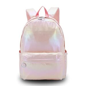 cheryl & wong colorful lightweight classic cute school work bookbag for adult boys girls kids (middle, gradient pink)