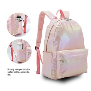 Cheryl & Wong Colorful Lightweight Classic Cute School Work Bookbag for Adult Boys Girls Kids (Middle, Gradient Pink)