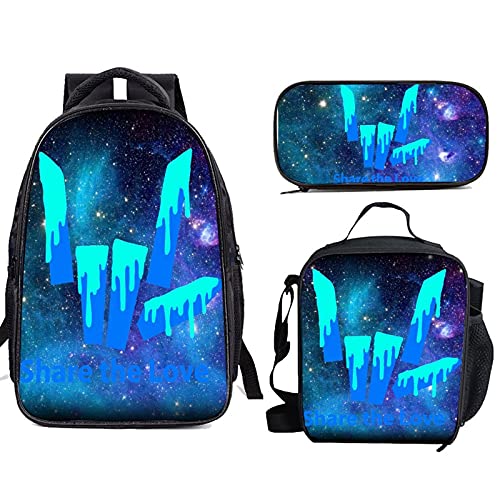 Qinunipoto Share The Love Backpack 3 Piece Set Backpack for Travel Bag and Lunchbox and Pencil Pouch