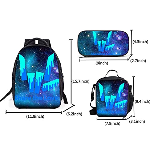 Qinunipoto Share The Love Backpack 3 Piece Set Backpack for Travel Bag and Lunchbox and Pencil Pouch