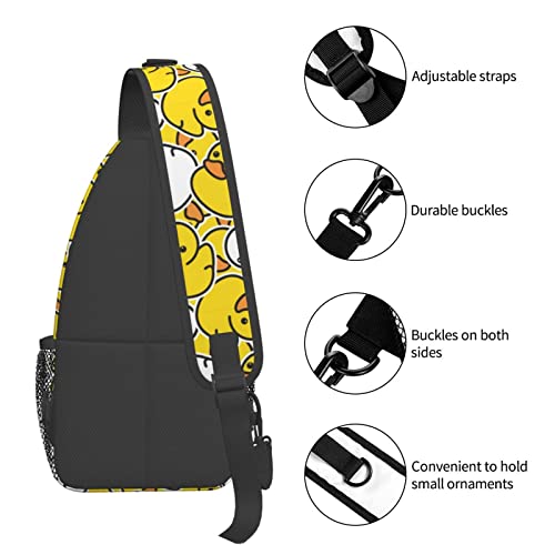 Duck Rubber Sling Bag Hiking Travel Backpack Adjustable Daypack Crossbody Shoulder Chest Bag For Women Men