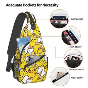 Duck Rubber Sling Bag Hiking Travel Backpack Adjustable Daypack Crossbody Shoulder Chest Bag For Women Men