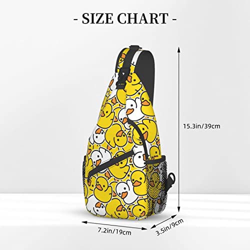 Duck Rubber Sling Bag Hiking Travel Backpack Adjustable Daypack Crossbody Shoulder Chest Bag For Women Men