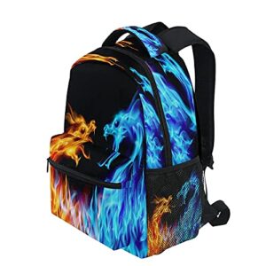 Abstract Cool Dragon Fire Backpacks For Kids School Backpack Shoulder Bag Bookbag Big For Boys Girls Student Elementary