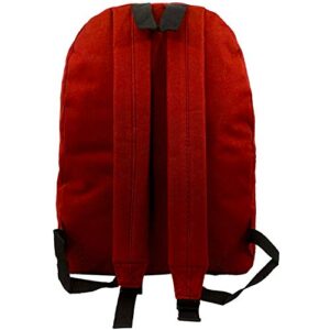 K-Cliffs 18in Classic Backpack Basic Bookbag Simple School Book Bags Vintage Emergency Daypack w/Padded Back & Side Pocket | RED