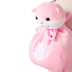 SEVUM Nanami Chiaki Anime Cosplay Cute Cat Backpack Made of Plush, Pink