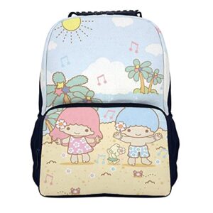 little-twin-stars backpack school bag student stylish unisex rucksack apply to teen boys and girls 16 inch