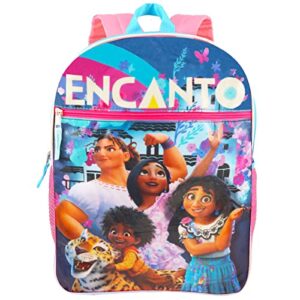 Encanto Backpack Set - Bundle with 16" Encanto Backpack for Girls, Encanto Play Pack with Coloring Pages and Stickers, Water Bottle, Temporary Tattoos, More | Disney Encanto Backpack for School
