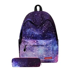 yookeyo starry sky set kids backpack boys and girls school bag galaxy casual daypack 2pcs set