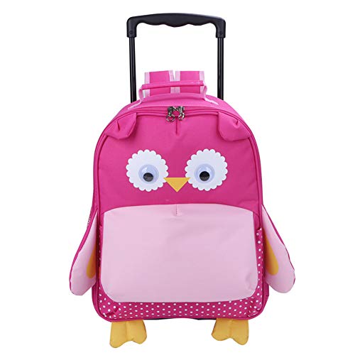 yodo Zoo 3-Way Kids Suitcase Luggage or Toddler Rolling Backpack with wheels, Medium Owl