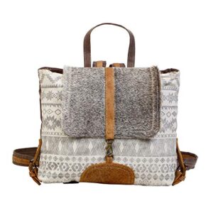 myra bag virtuoso upcycled canvas & cowhide leather backpack s-1277