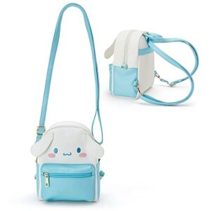 aifoty anime cute cartoon backpack pu schoolbag mini backpack cartoon purse shoulder bag (blue)