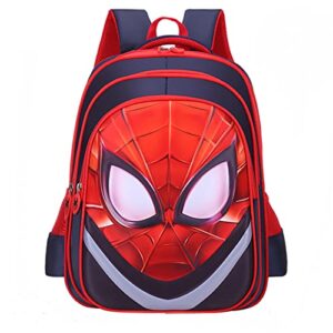 teen spiderman school backpack 3d nylon waterproof durable bag (red, large)