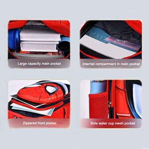 Teen Spiderman School Backpack 3D nylon Waterproof Durable Bag (red, large)