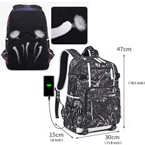 Ansigeren Basketball Player 30 Multifunction Backpack Travel Student Backpack Fans Bookbag For Men Women (4)