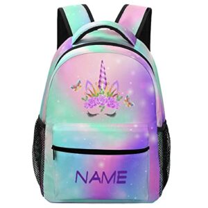 mrokouay custom kid’s backpack unicorn galaxy personalized backpack add your name customization backpack for boys girls student
