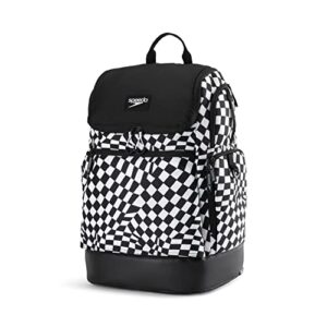 speedo large teamster backpack 35-liter, black wrap checkers 2.0, one size