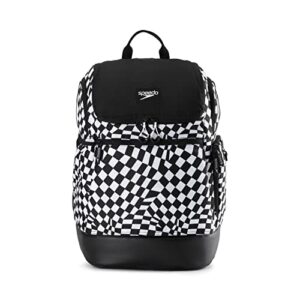 Speedo Large Teamster Backpack 35-Liter, Black Wrap Checkers 2.0, One Size
