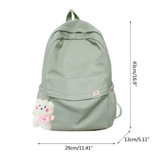 Eagerrich Aesthetic Backpack Cute Kawaii Backpack School Supplies Laptop Bag for Teens Girls Women Students Solid Color