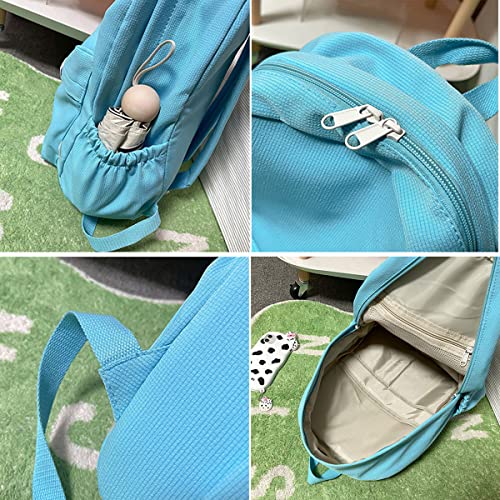 Eagerrich Aesthetic Backpack Cute Kawaii Backpack School Supplies Laptop Bag for Teens Girls Women Students Solid Color