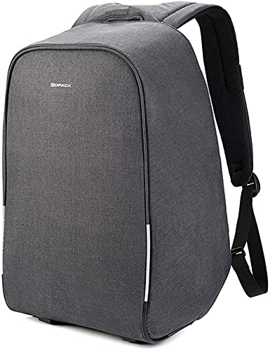 KOPACK Security Backpack, 15.6 Inch Laptop Backpack with Hidden Anti-Theft Zipper and USB Port, Stylish Waterproof Business College Travel Commuter Backpack, with Rain Cover-Grey Black Bag