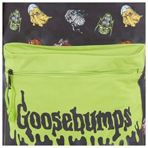 Goosebumps Horror Mask Allover Backpack Monsters and Zombies R.L. Stine Knapsack for Boys, Girls, Adults (Black)