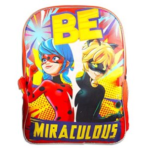 Zagtoon Miraculous Ladybug Backpack and Lunch Box School Set - Bundle with 16inch Miraculous Ladybug Backpack, Insulated Lunch Bag, Water Bottle, and More (Miraculous Ladybug School Supplies)