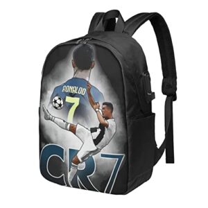 customized for football fans multifunction with ronaldo #7 logo backpack travel sports backpack, computer bag for men women