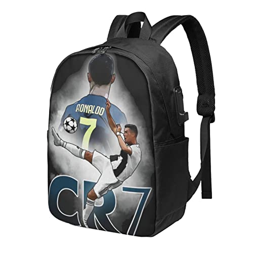 Customized For Football Fans Multifunction With Ronaldo #7 Logo Backpack Travel Sports Backpack, Computer Bag For Men Women