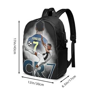 Customized For Football Fans Multifunction With Ronaldo #7 Logo Backpack Travel Sports Backpack, Computer Bag For Men Women