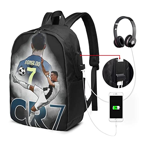 Customized For Football Fans Multifunction With Ronaldo #7 Logo Backpack Travel Sports Backpack, Computer Bag For Men Women