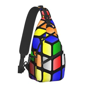 AMRANDOM Men & Women Student Satchel Bookbags Travel Rucksack Daypack, Compatible with Rubiks Cube Colorful Art Sling Bag Backpack Rope Bag for Outdoor Travel Hiking - Compact Tool Backpak, One Size