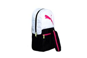 puma evercat rhythm backpack & pencil case black white pink one size