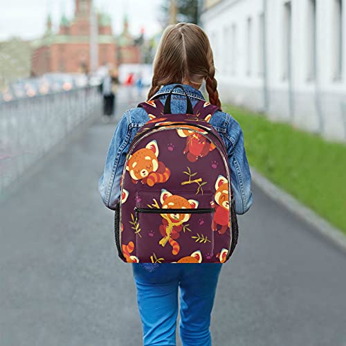 xigua Red Panda Print Backpack with LED Light Strip, Luminous Casual Daypacks Outdoor Sports Rucksack School Shoulder Bag for Boys Girls Teens