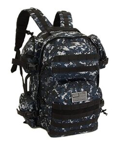 npusa men’s large expandable tactical molle hydration readybackpack daypack bag – acu navy digital camo