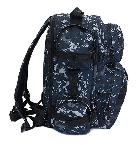 NPUSA Men's Large Expandable Tactical Molle Hydration ReadyBackpack Daypack Bag - ACU Navy Digital Camo