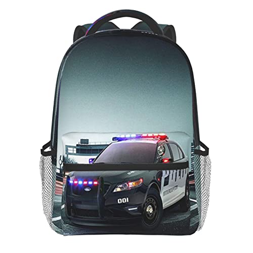 Backpack Police Car, Travel Laptop Backpacks Casual College Daypack School Bag for Boys Girls Men Adult