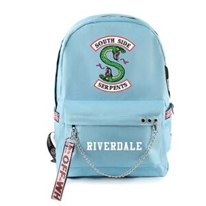 adonisaon riverdale south side serpents backpack school bag laptop backpack teens cool zip backpack large bag for books laptops