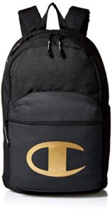 champion men’s supercize backpack, black/gold, one size