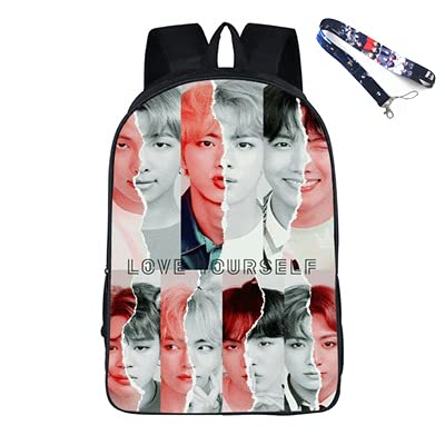 K-pop Backpack Love Yourself Student Schoolbag Jimin Suga Jin Taehyung V Jungkook Travel Bag For Boys Girls Teenagers D