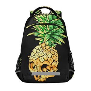 glaphy pineapple skull backpack laptop school book bags lightweight daypack for men women kids