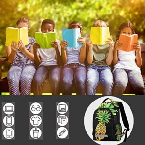 Glaphy Pineapple Skull Backpack Laptop School Book Bags Lightweight Daypack for Men Women Kids