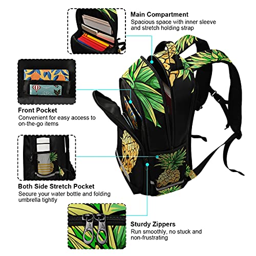 Glaphy Pineapple Skull Backpack Laptop School Book Bags Lightweight Daypack for Men Women Kids